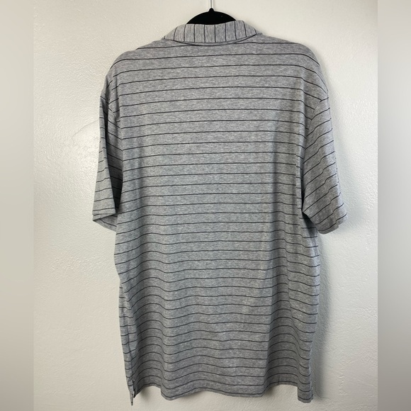 Pima Cotton Spandex FAIRLANE Stretch Short Sleeve Polo Shirt Gray Stipe Men’s XL - Picture 8 of 9